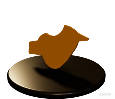 Pájaro — Placa con nombre para el soporte de cuencos