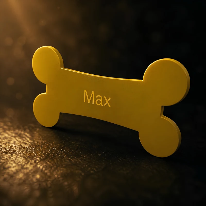 Imię: Max — Tabliczka z imieniem do stojaka na miskę