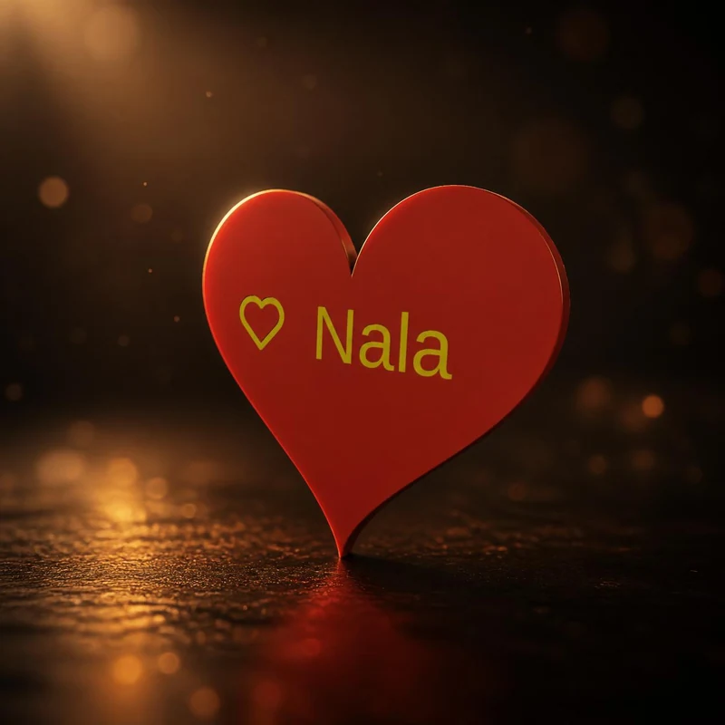 Nala mit Herz – Namensschild für den Napfständer