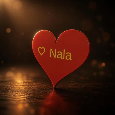 Nala mit Herz – Namensschild für den Napfständer