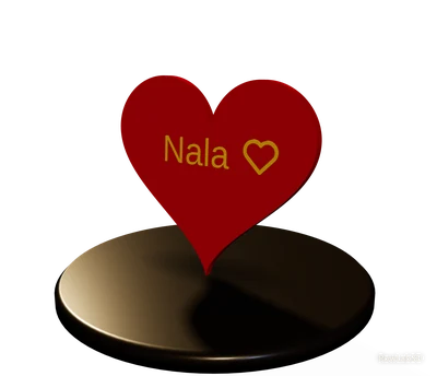 Nala mit Herz – Namensschild für den Napfständer