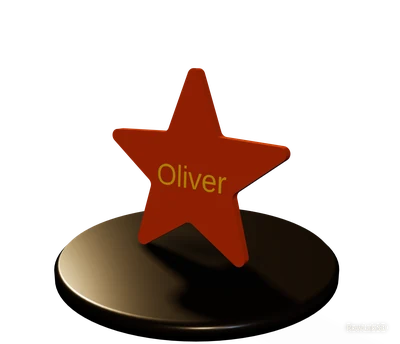 Nombre: Oliver — Placa con nombre para el soporte de cuencos