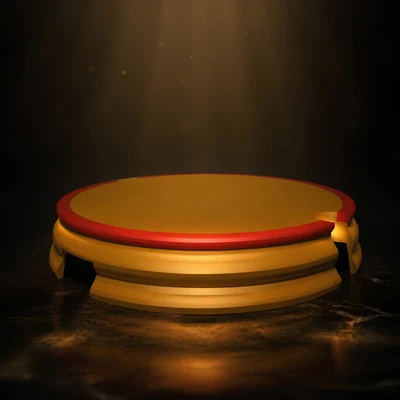 Two-colour lid - amber and red — Top lid for a pet bowl stand
